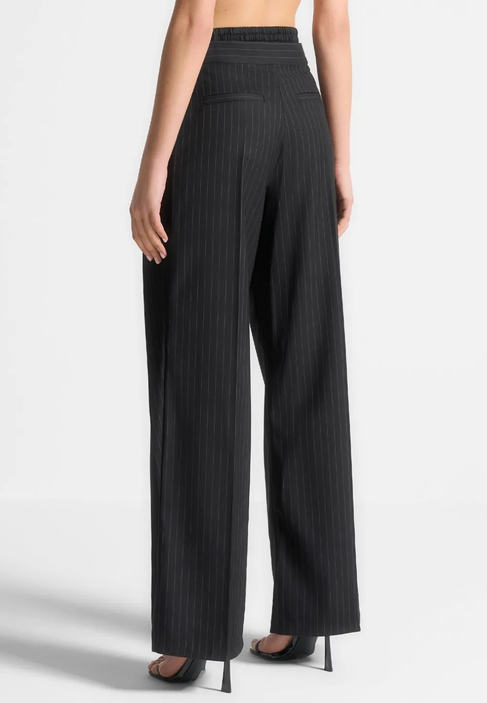 Satin Waistband Pinstripe Trousers