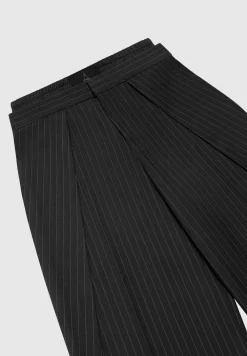 Satin Waistband Pinstripe Trousers
