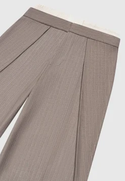 Satin Waistband Pinstripe Trousers