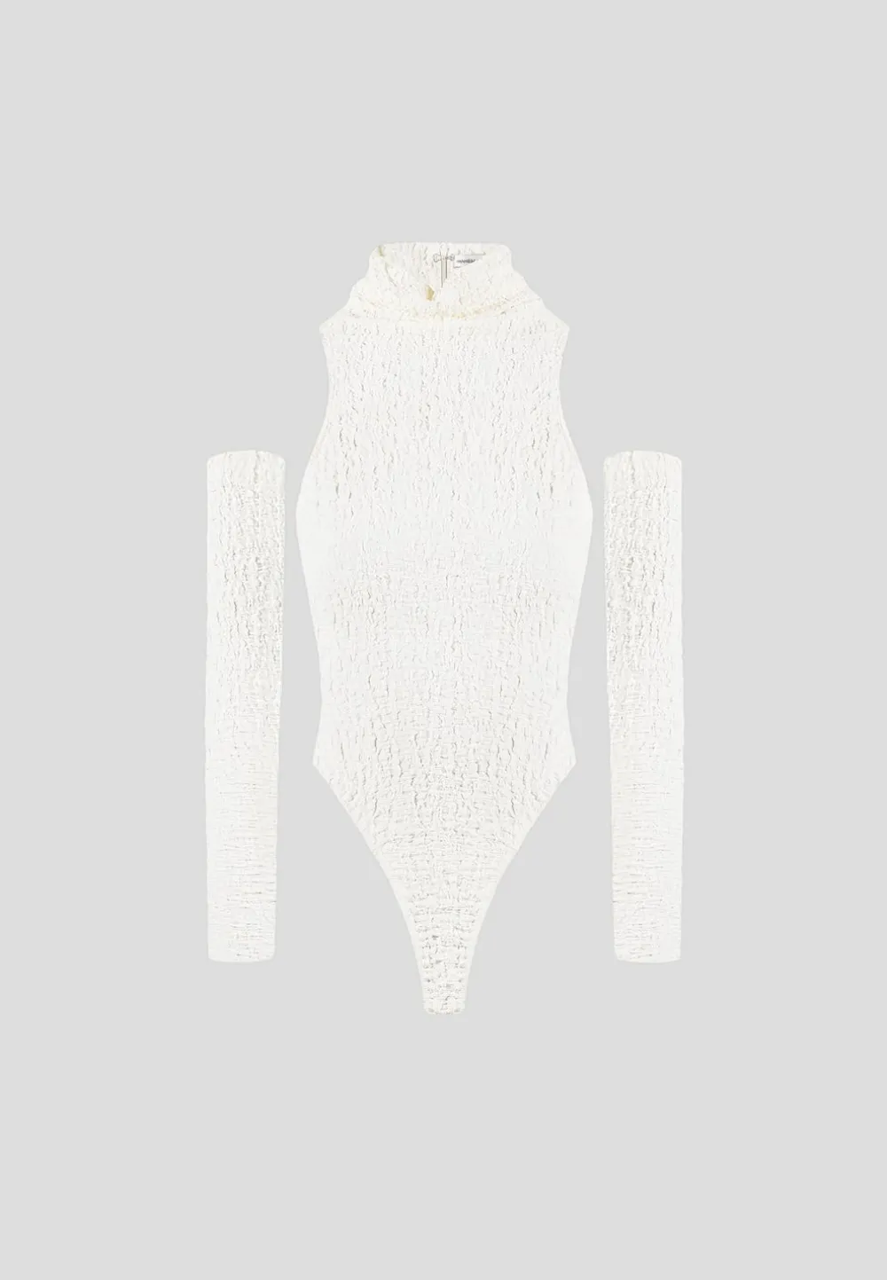 Seersucker Cowl Neck Bodysuit