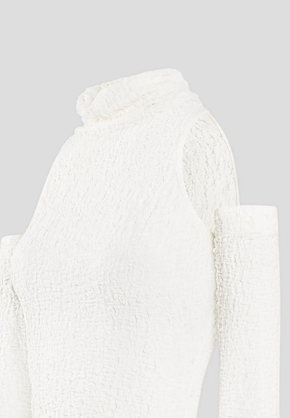 Seersucker Cowl Neck Bodysuit