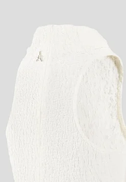 Seersucker Cowl Neck Bodysuit