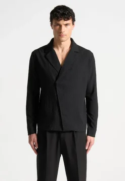 Seersucker Double Breasted Shirt