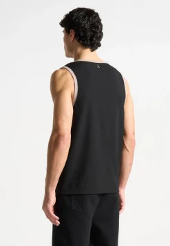 Seersucker Vest - Black/Beige