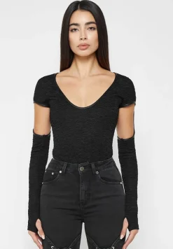 Shirred Cut Out Bodysuit