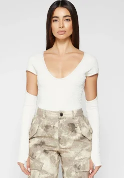 Shirred Cut Out Bodysuit