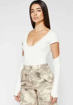 Shirred Cut Out Bodysuit