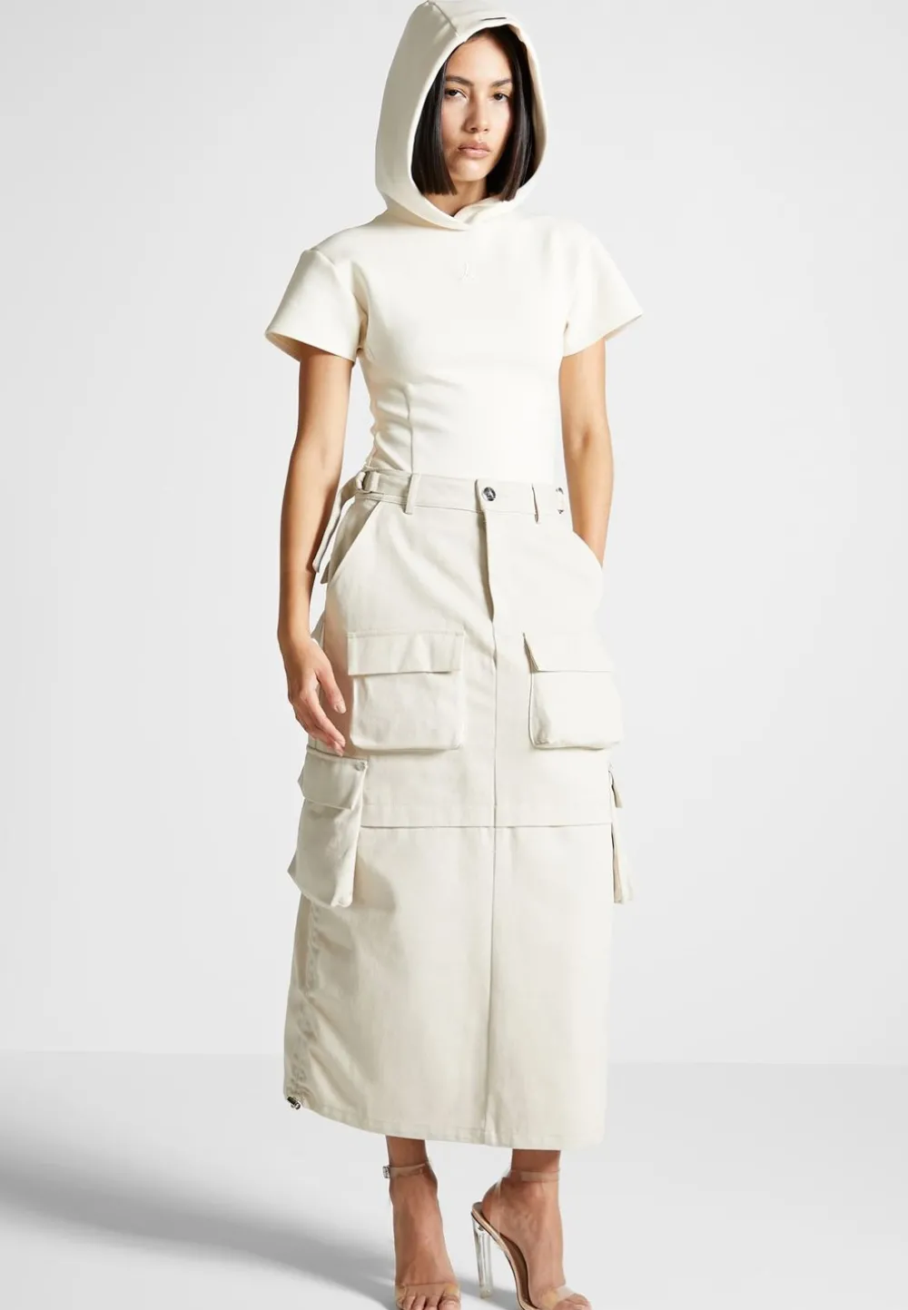 Short Sleeve Bodysuit With Hood