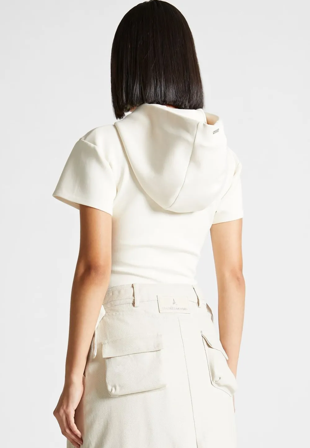 Short Sleeve Bodysuit With Hood