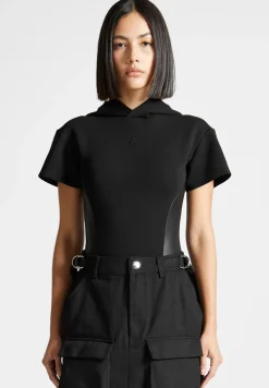 Short Sleeve Bodysuit With Hood