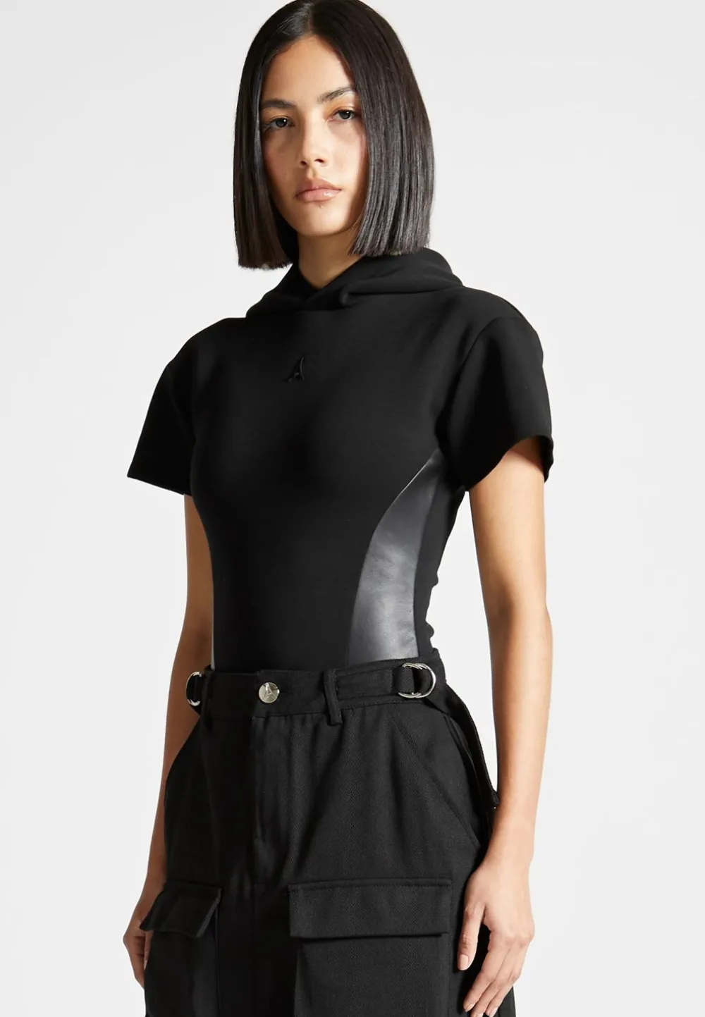 Short Sleeve Bodysuit With Hood