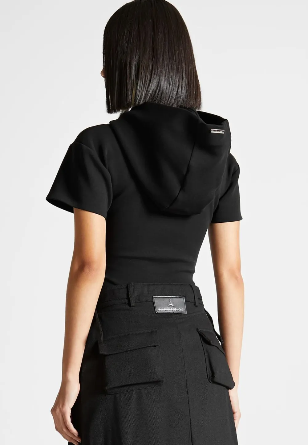 Short Sleeve Bodysuit With Hood