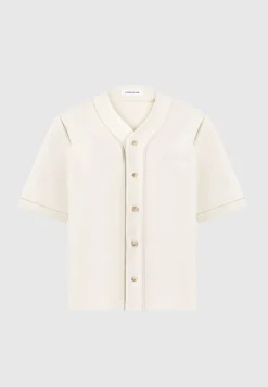 Signature Boxy Baseball Shirt - Beige