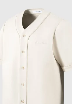 Signature Boxy Baseball Shirt - Beige