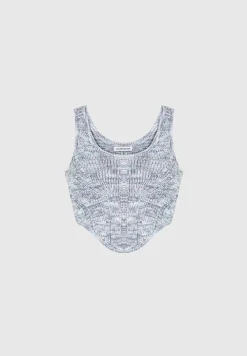Space Dye Knit Corset Top
