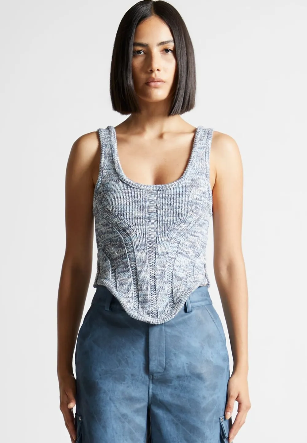Space Dye Knit Corset Top