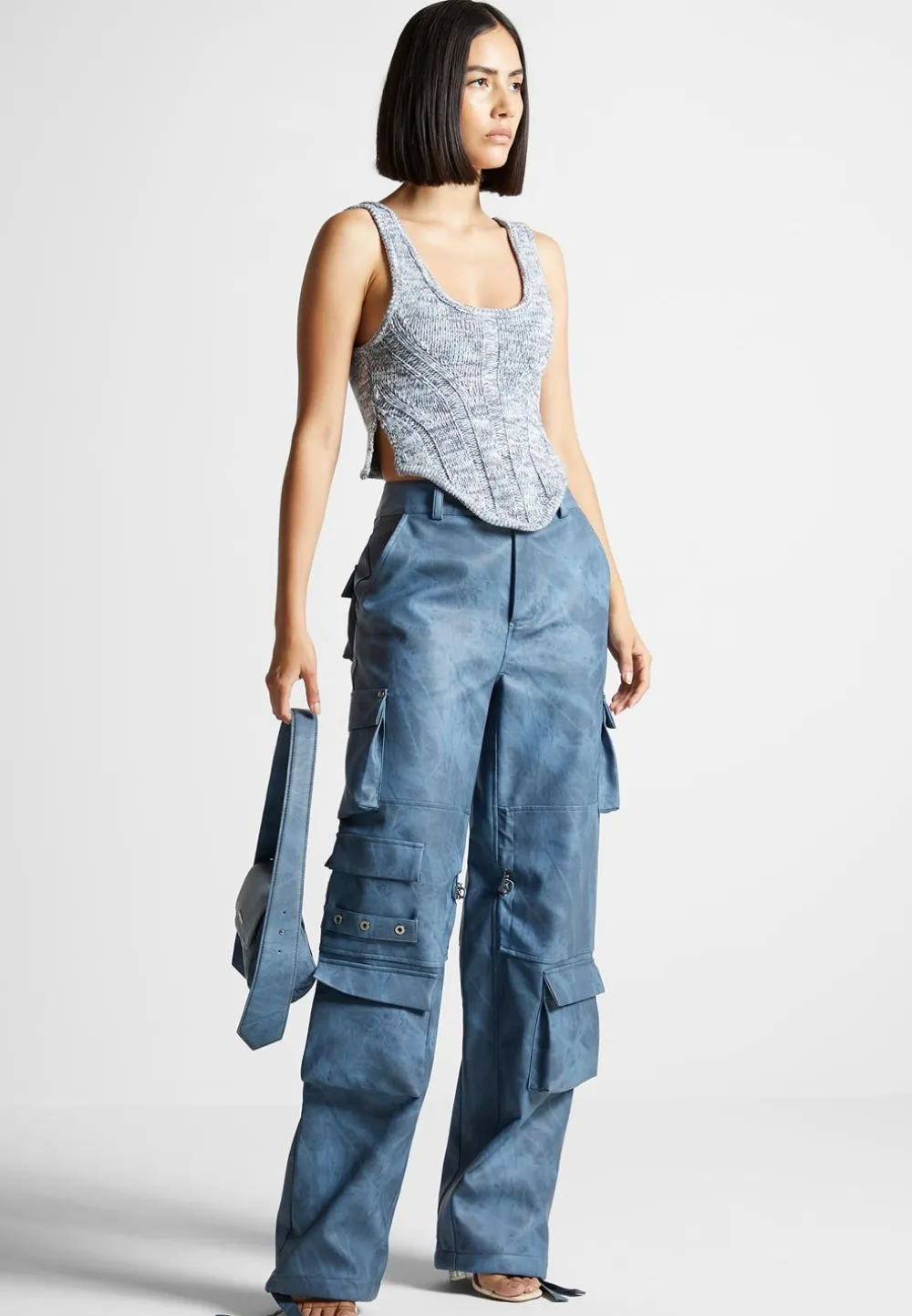 Space Dye Knit Corset Top