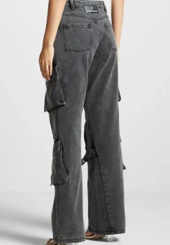 Strap Detail Cargo Jeans