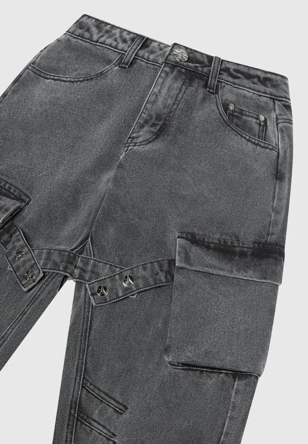 Strap Detail Cargo Jeans