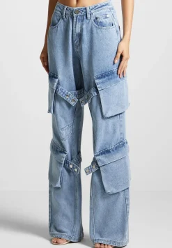 Strap Detail Cargo Jeans