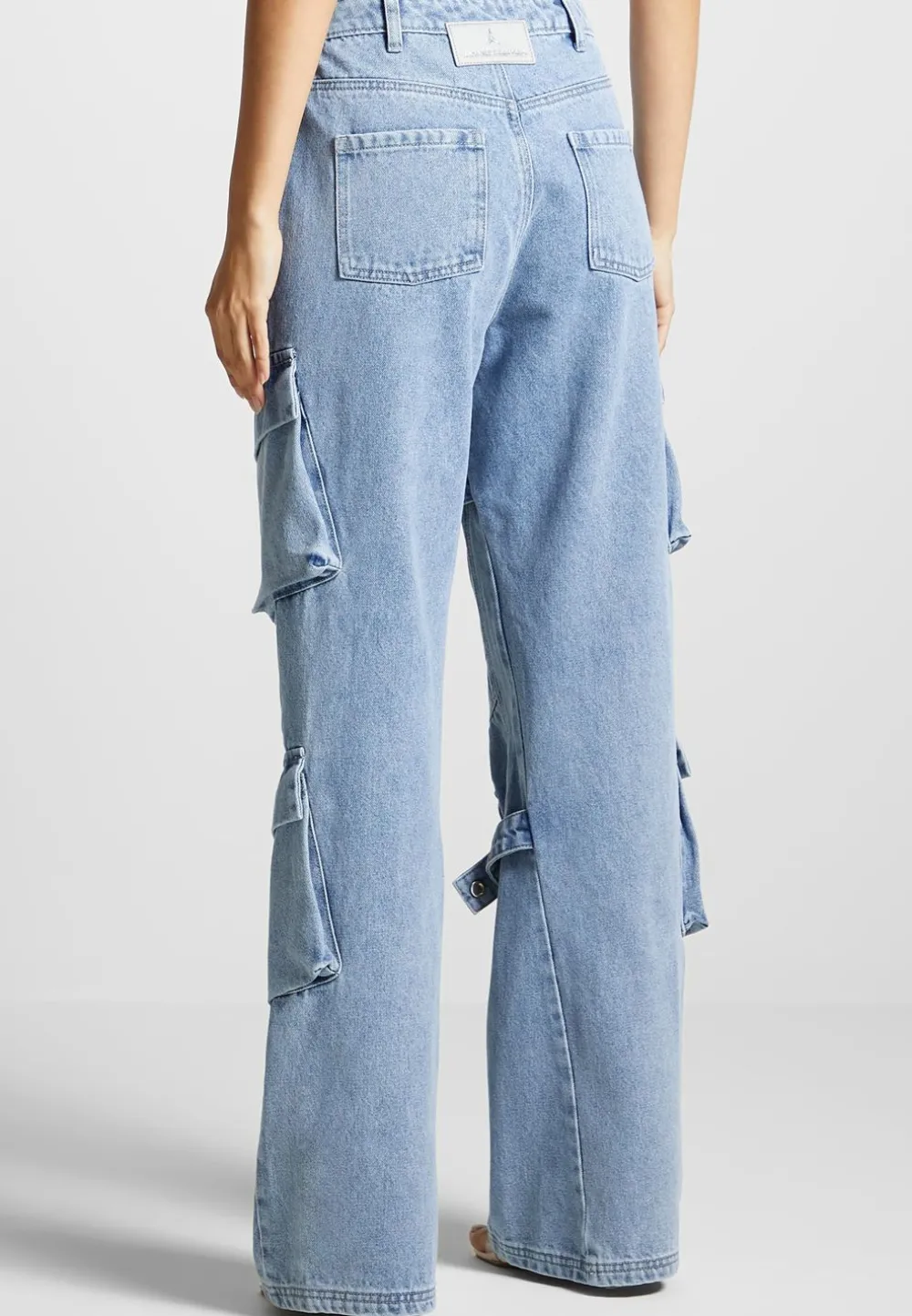 Strap Detail Cargo Jeans