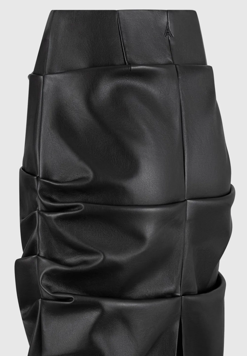 Tacked Vegan Leather Midaxi Skirt