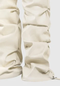 Tacked Vegan Leather T-Shirt Jumpsuit