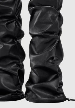 Tacked Vegan Leather T-Shirt Jumpsuit