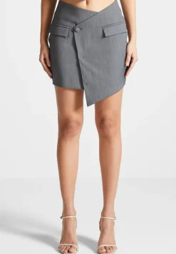 Tailored Asymmetric Mini Skirt