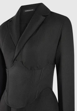 Tailored Blazer Dress With Reversible Corset