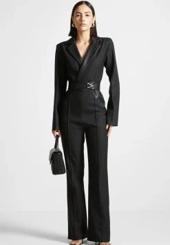 Tailored Fit And Flare Belted Jumpsuit