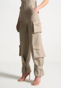 Tailored Halterneck Cargo Jumpsuit