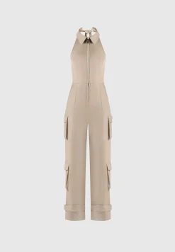 Tailored Halterneck Cargo Jumpsuit