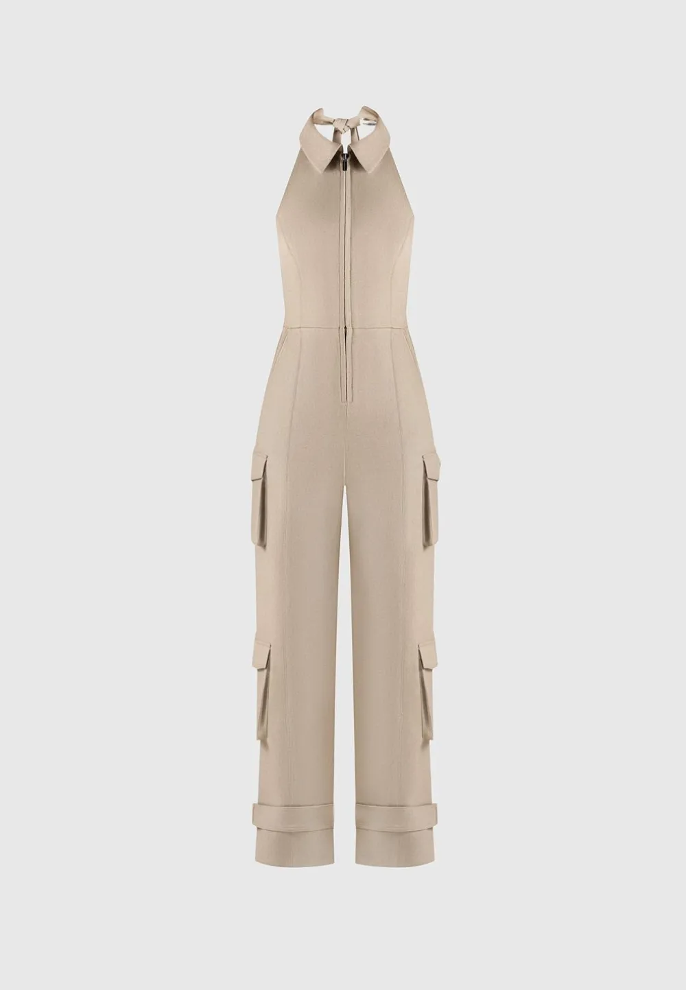 Tailored Halterneck Cargo Jumpsuit
