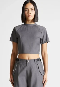 Tailored Mock Neck Top