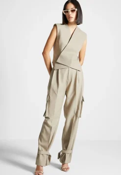 Tailored Pleated Cargo Trousers