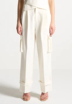 Tailored Pleated Cargo Trousers