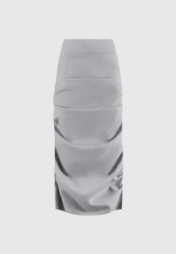 Tailored Tacked Midaxi Skirt