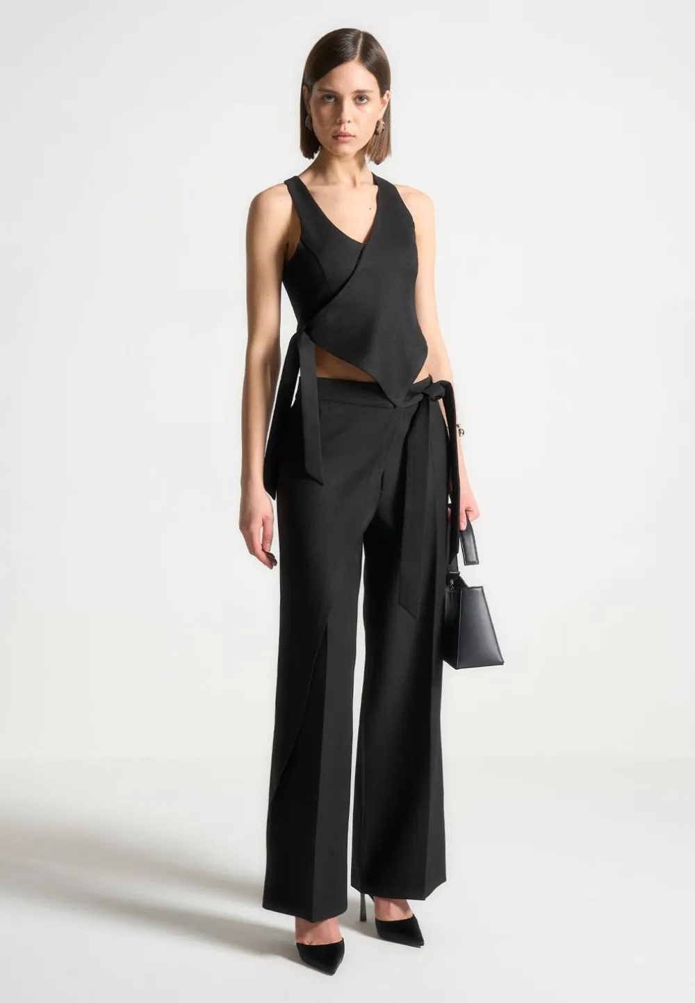 Tailored Wrap Trousers With Tie
