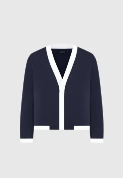 Textured Contrast Cardigan