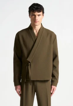 Textured Kimono Wrap Jacket