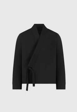 Textured Kimono Wrap Jacket