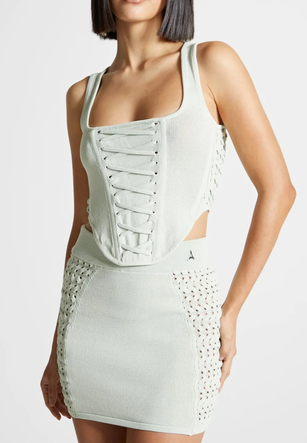 Textured Knitted Mini Skirt