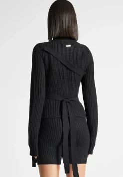 Tie-Up Knitted Cardigan