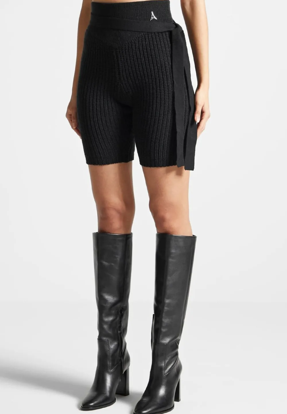 Tie-Up Knitted Cycling Shorts