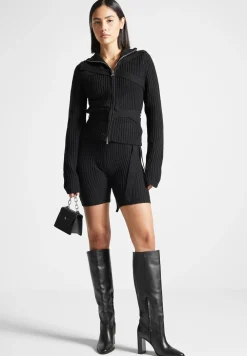 Tie-Up Knitted Cycling Shorts