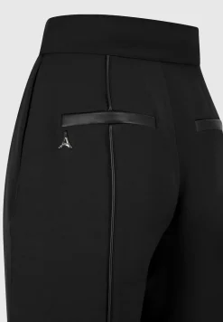 Trousers With Vegan Leather Pintuck