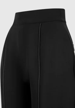 Trousers With Vegan Leather Pintuck