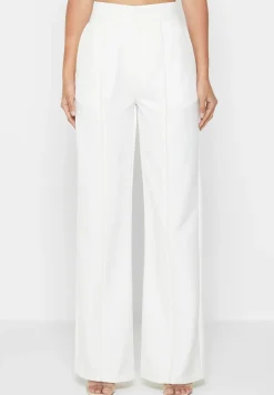 Trousers With Vegan Leather Pintuck