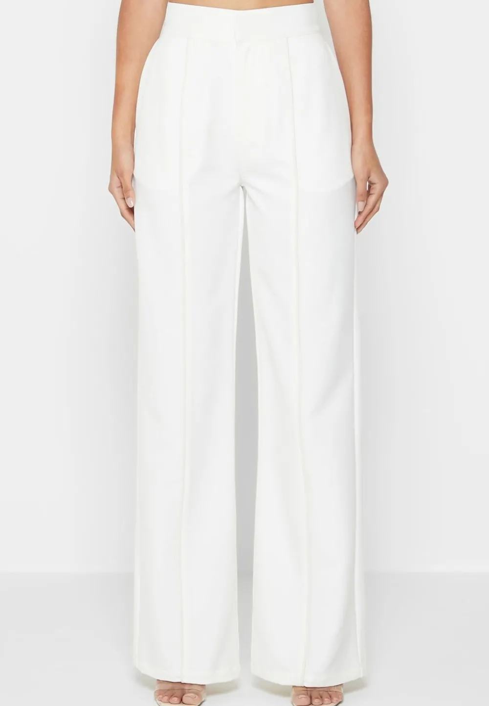 Trousers With Vegan Leather Pintuck